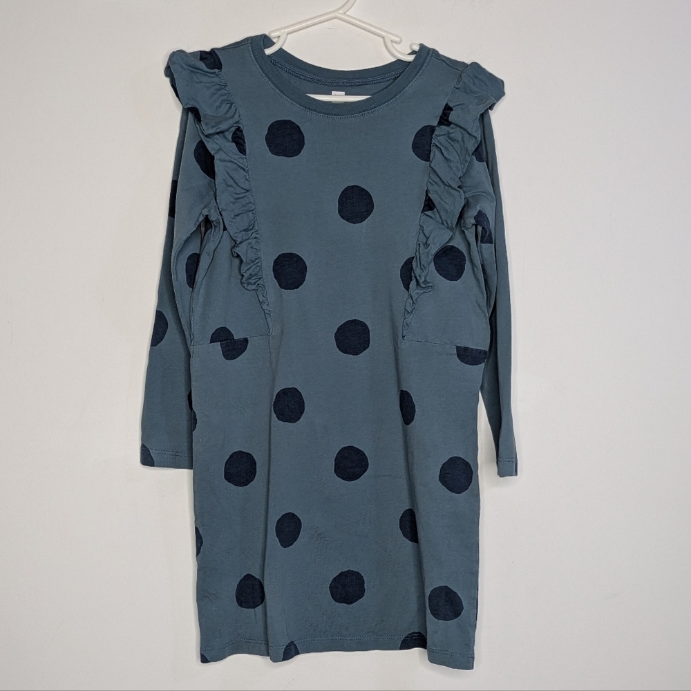 Tea Collection Blue Polka Dot Ruffle Dress 8